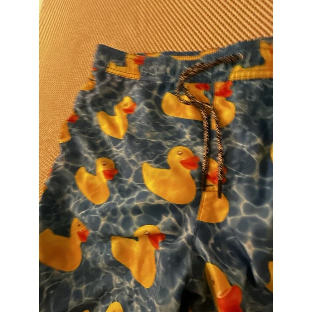 Neff Swim Trunks Shorts‎ Mens Size Small Rubber Duck Drawstring Elastic Waist S